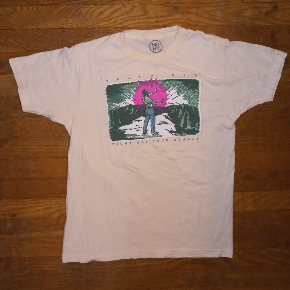 Brand New Fight Off Your Demons Cream T-shirt Size Medium